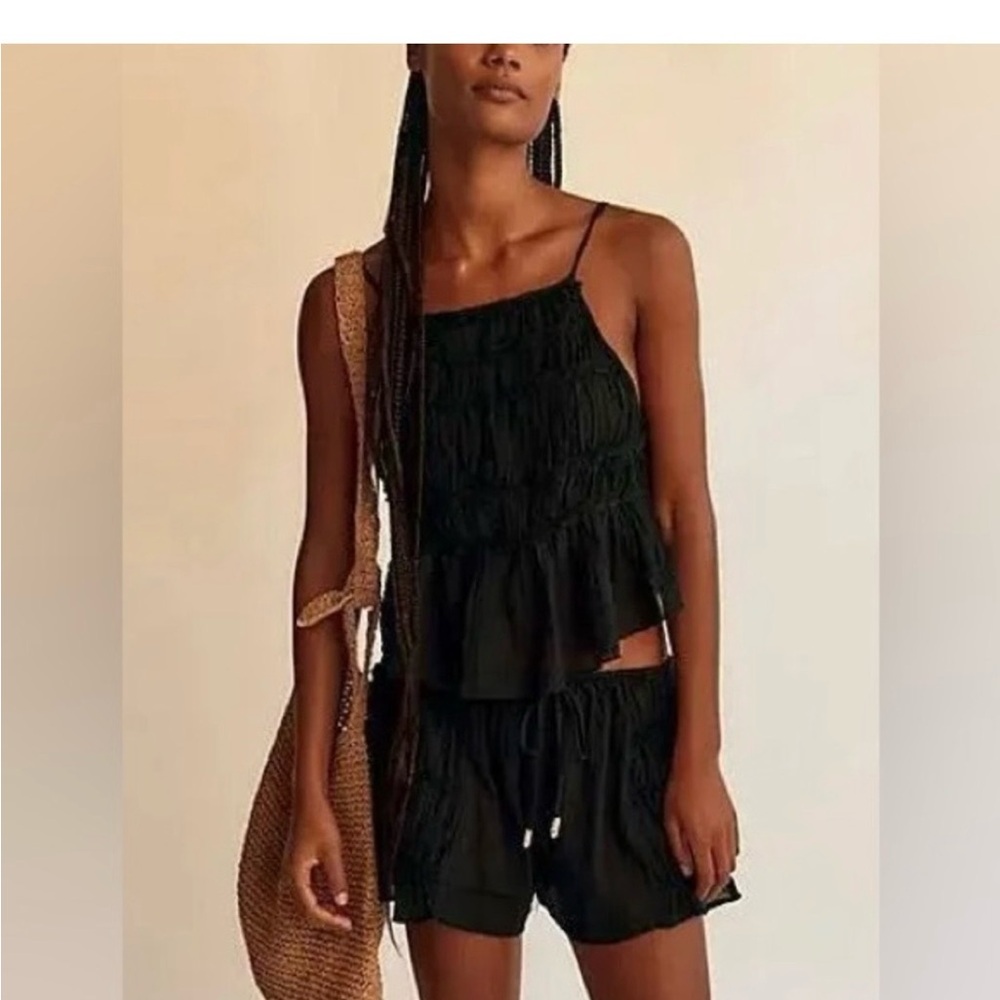 Free People NWOT Angelina Short Set Black